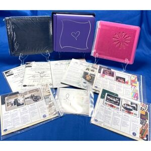 Creative Memories 7 X 7 Blue Denim Purple Triumph Pink Albums Lot stickers pages